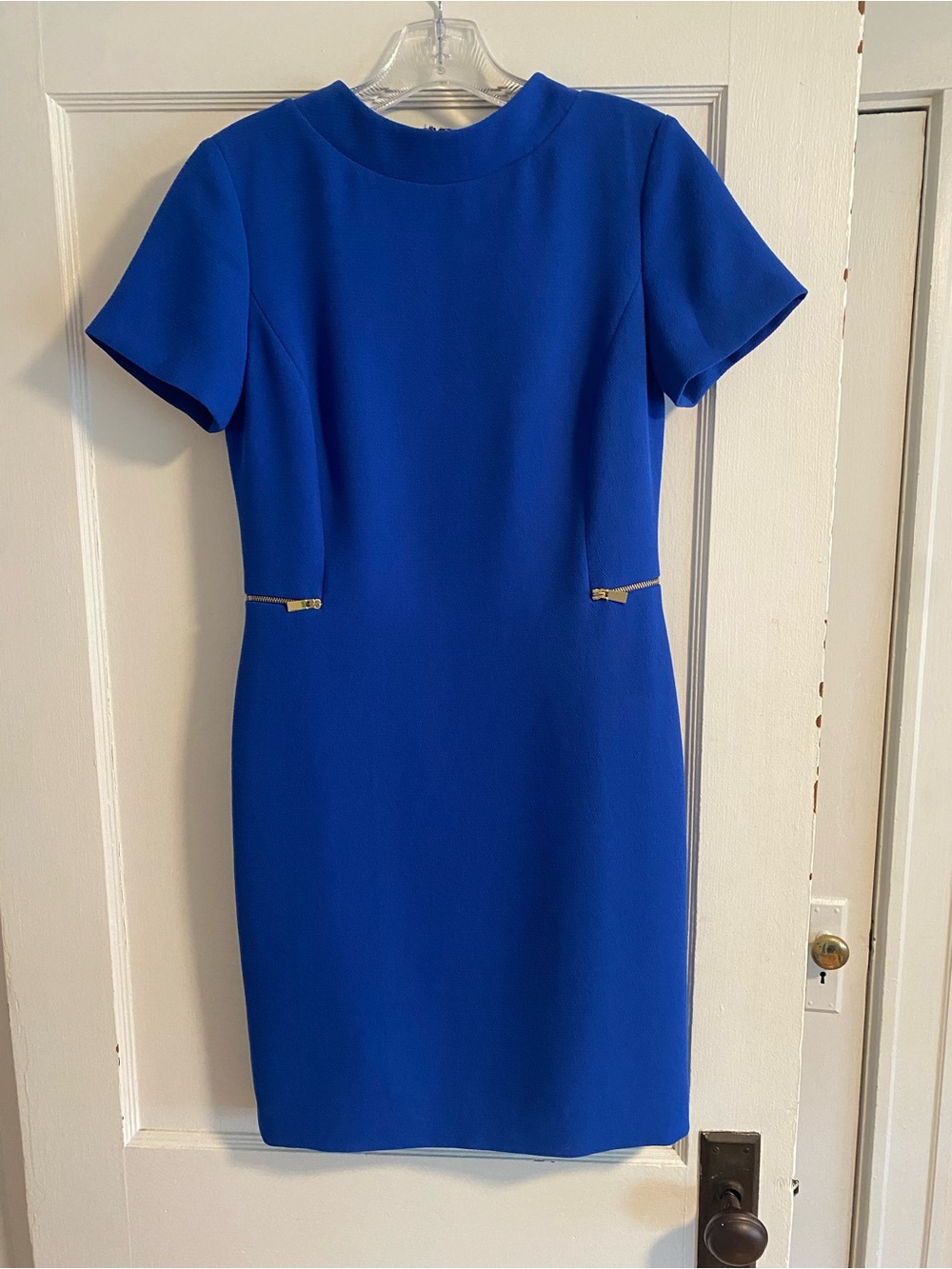 Tahari Cobalt Blue Short-Sleeve Sheath Dress